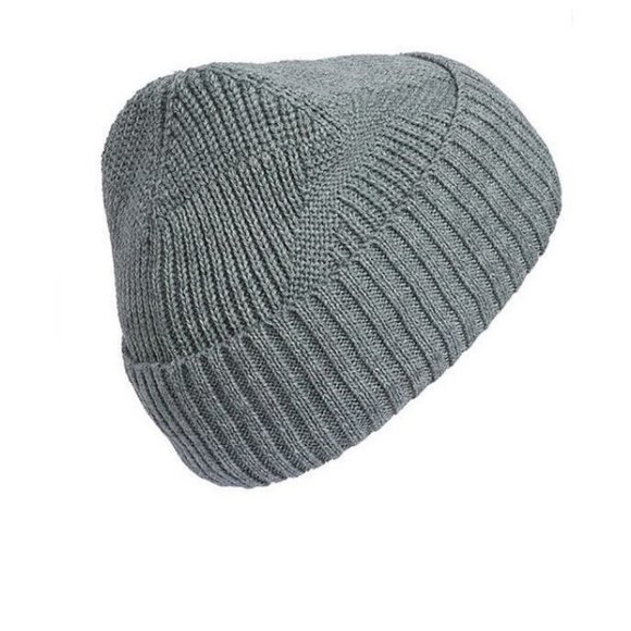 NEW Adidas Men's Pine Knot 4 Fold Beanie Cap Heather Grey Black‎ - Picture 2 of 2